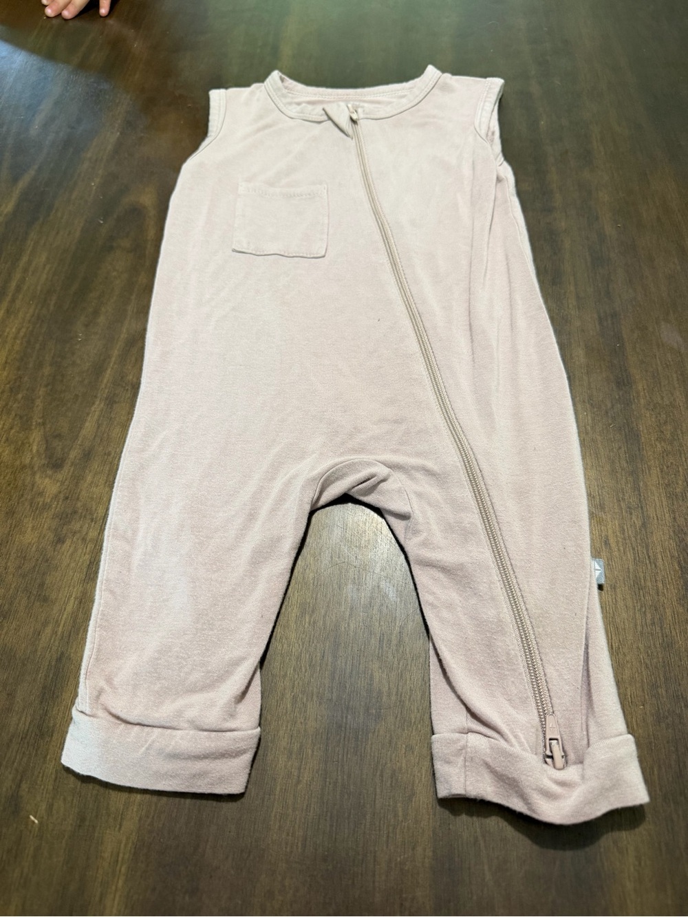 Kyte BABY Sleeveless Zip Romper in Pale Mauve